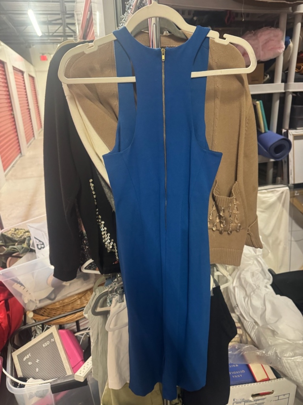 Madison Marcus Blue Sleeveless Dress - Size Small LIKE NEW Back Zipper - Picture 3 of 3
